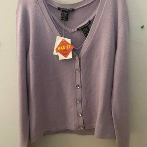 Lavender Boston Proper Twinset Sweaters, Size L